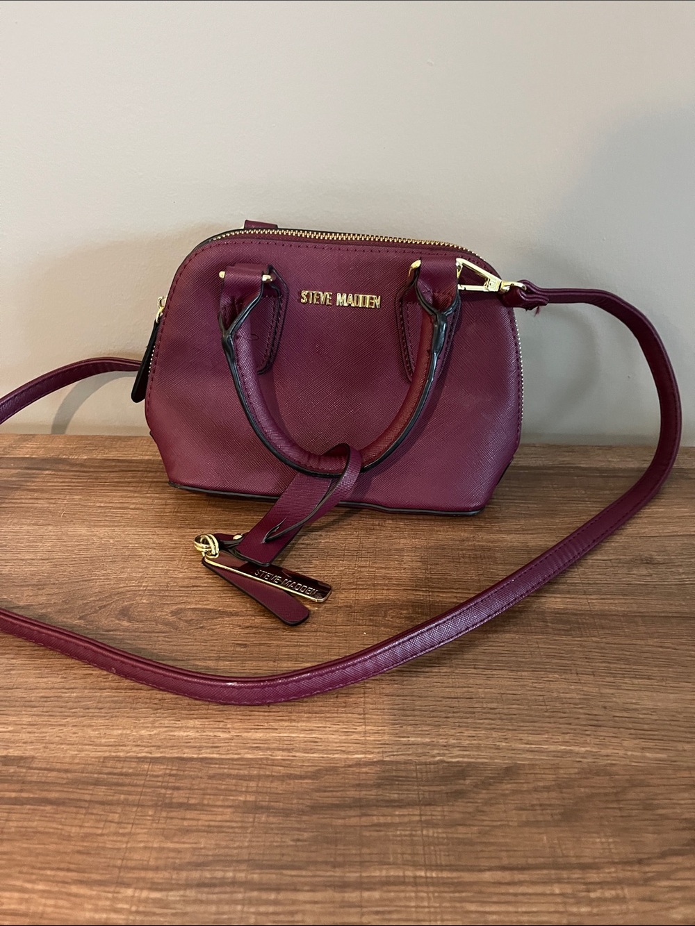 Steve Madden Wine Crossbody Satchel